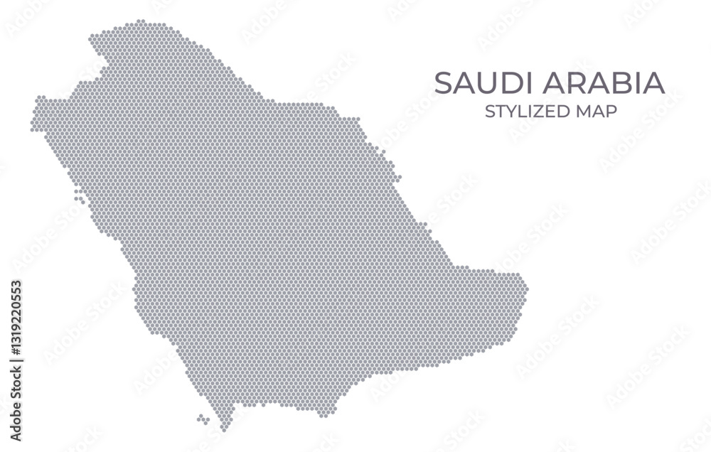 Fototapeta premium Stylized map of the Saudi Arabia made from hexagons
