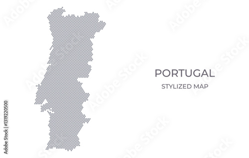 Stylized map of the Portugal made from hexagons