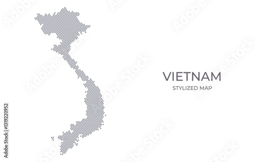 Stylized map of the Vietnam made from hexagons