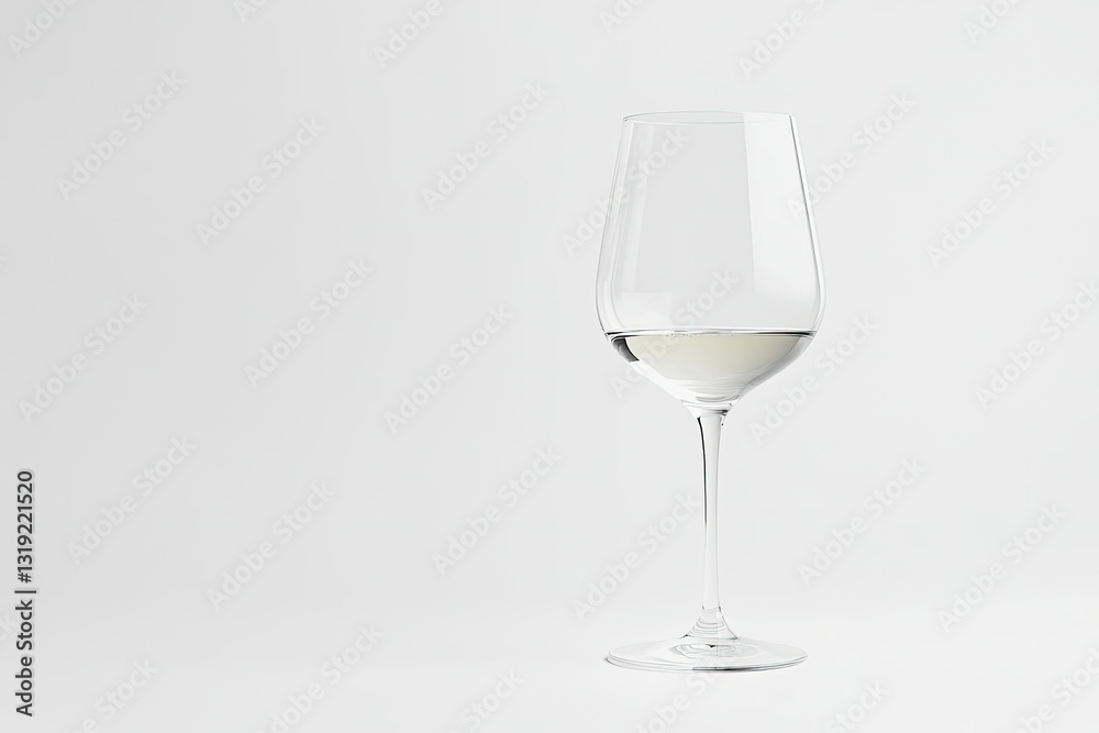 High Resolution Visual of Glass Goblet for White Wine on a White Background High Resolution Visual of Glass Goblet for White Wine on a White Background