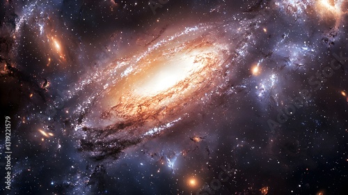99. A celestial ballet of intertwining galaxies and dark matter shaping the universes evolution