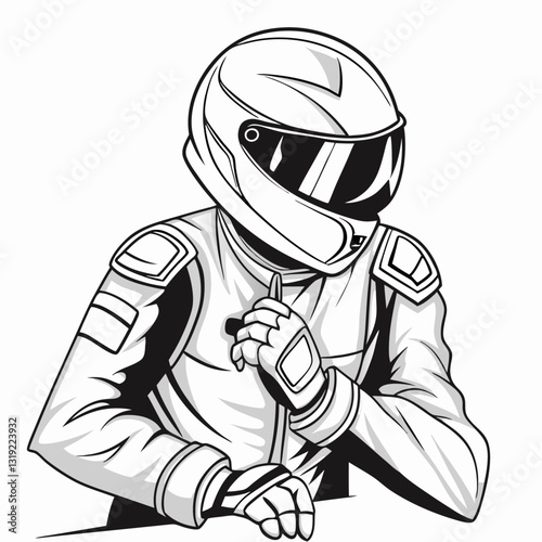 Born to ride a motorcyclist wearing  helmet vector illustration