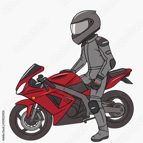 Hand drawing style of motorcycle race Vector Illustration