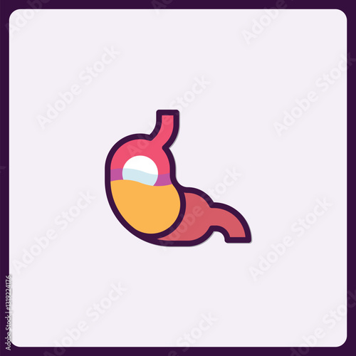 Stylized stomach icon depicting digestion and gastrointestinal health