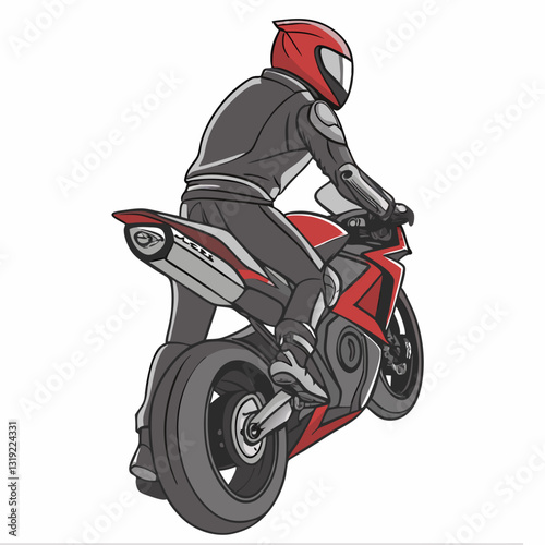 Motor racing rider Motorcycle vector illustration