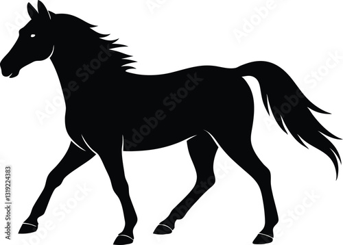 Morgan horse black silhouette,horse black vector