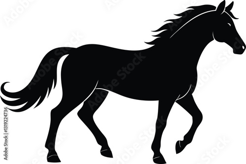 Morgan horse black silhouette,horse black vector