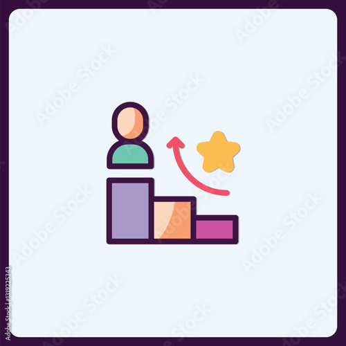 Illustrative conceptualization personal growth achievement career aspiration
