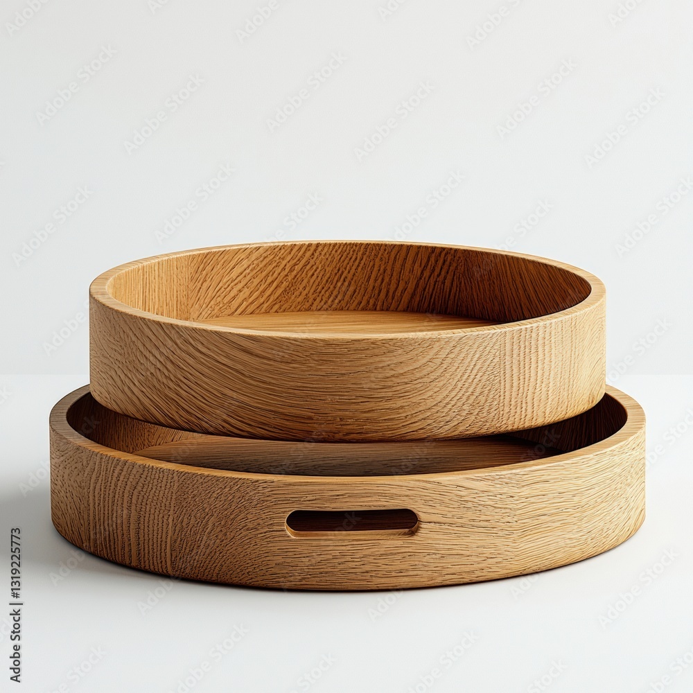 two wooden bowls stacked on top of each other, with a white background. two wooden bowls stacked on top of each other, with a white background.