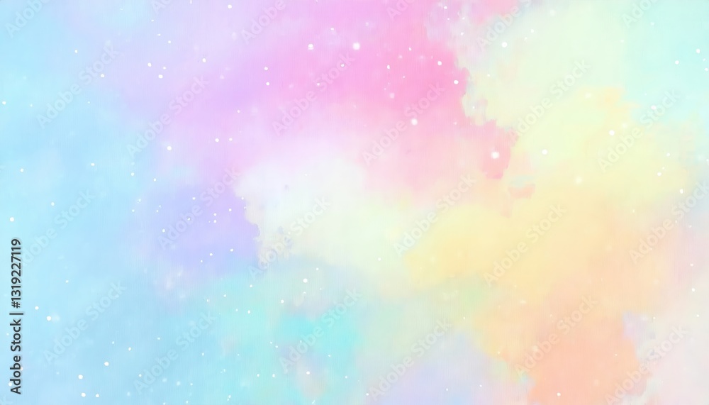 dreamy pastel watercolor galaxy background with soft gradient hues of pink, blue, yellow, and purple, featuring white glowing stars, ideal for digital art, website design, invitations, or aesthetic pr dreamy pastel watercolor galaxy background with soft gradient hues of pink, blue, yellow, and purple, featuring white glowing stars, ideal for digital art, website design, invitations, or aesthetic pr