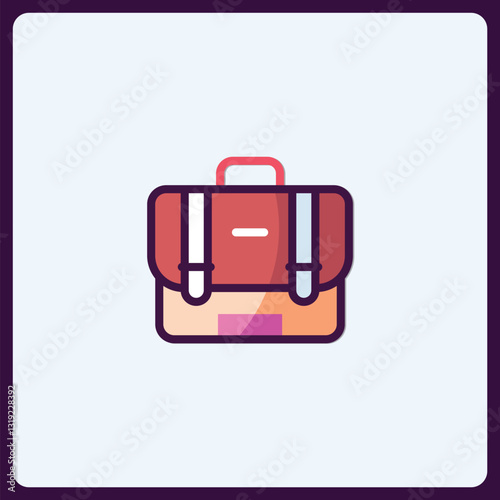 Stylized school satchel icon for educational resources and learning designs