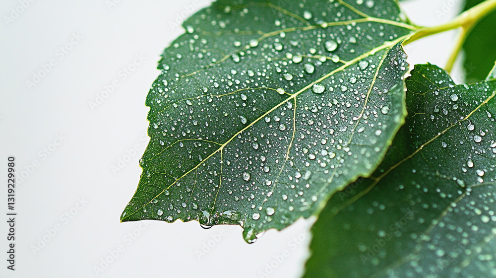 Closeup of dew drops on lush green leaves nature photography wet leaf water plant macro fresh clean Closeup of dew drops on lush green leaves nature photography wet leaf water plant macro fresh clean