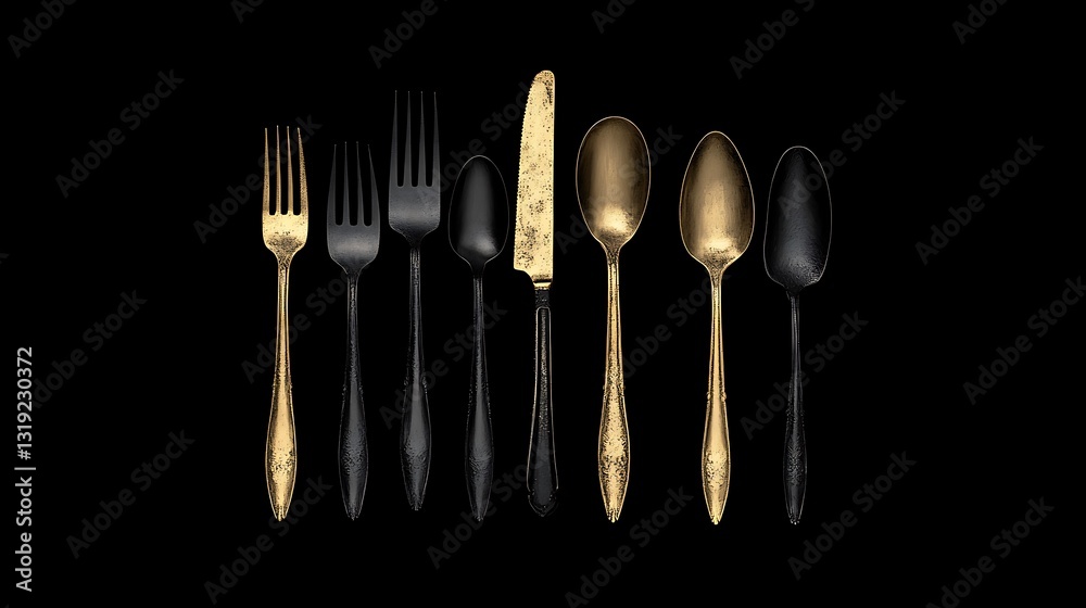 Linear Cutlery: Hand-Drawn Cooking Utensils for Restaurant Logos, Menus Linear Cutlery: Hand-Drawn Cooking Utensils for Restaurant Logos, Menus