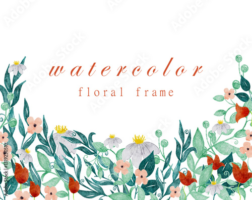 Spring Watercolor Floral Frame	