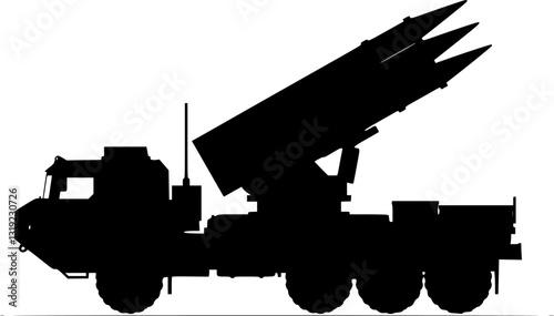 Modern flat missile icon isolated vector on white background
