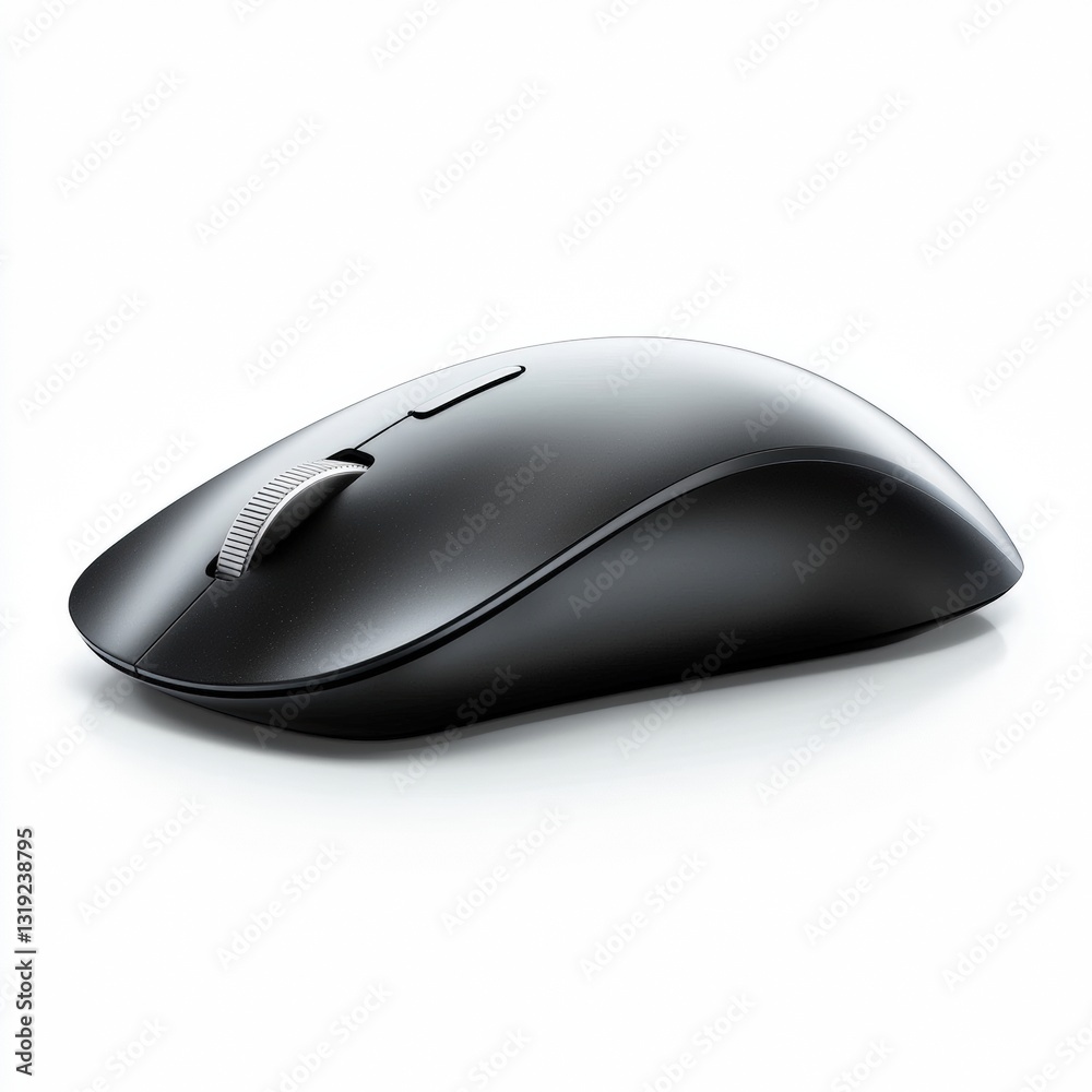 a black computer mouse on a white background a black computer mouse on a white background