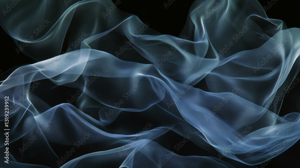 Elegant soft overlay texture with flowing abstract patterns on black background for design projects Elegant soft overlay texture with flowing abstract patterns on black background for design projects