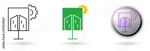 Smart City Development Icons show smart cities based on technology and digital innovation. Outline, solid and glossy effects available, ideal for smart city applications, future city industries etc.