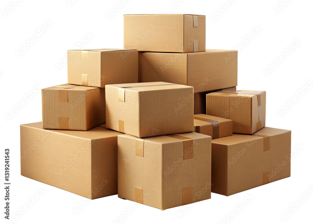 collection of empty cardboard containers for packaging isolated on white collection of empty cardboard containers for packaging isolated on white