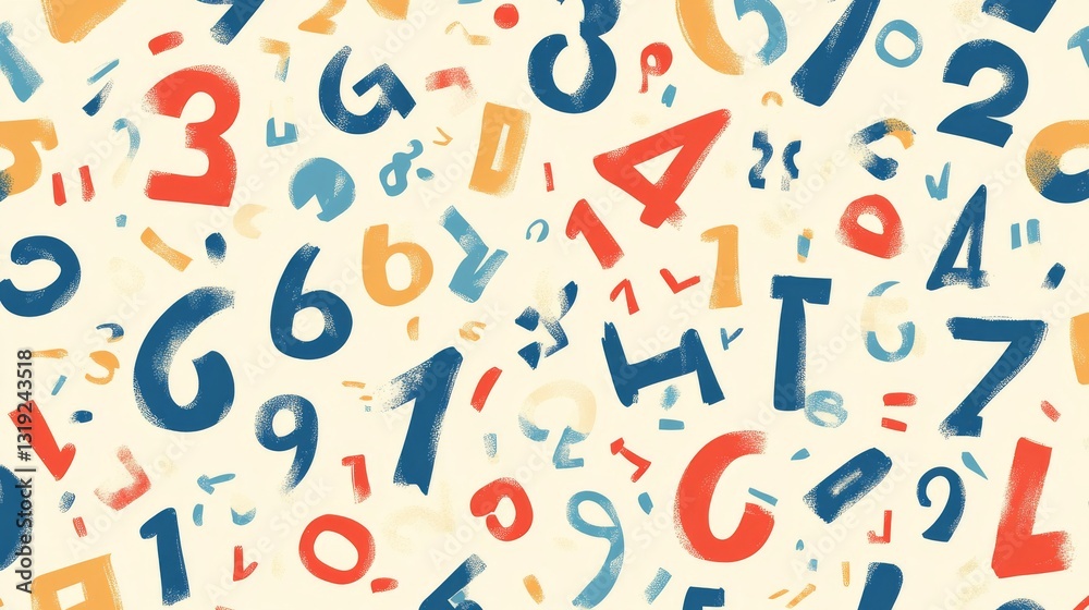 Fototapeta premium Infinity Numbers Background in retro vintage