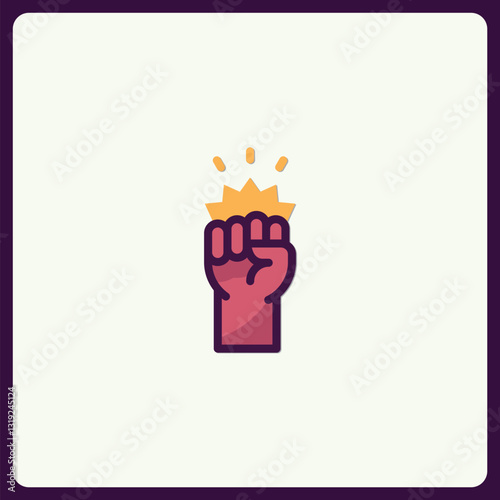 Empowered fist striking success, symbolizing strength and determination