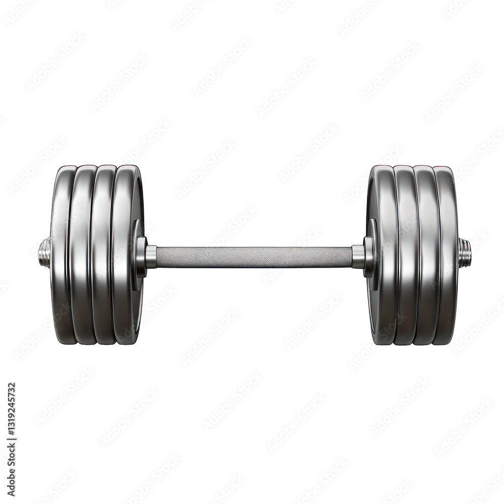 Fototapeta premium Metal dumbbell isolated on transparent background.