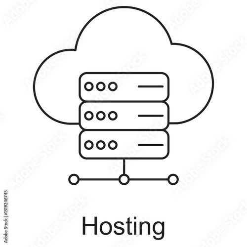 Hosting icon, Reliable Hosting Solutions, Secure and Scalable Hosting, cloud, sign, icon, vector