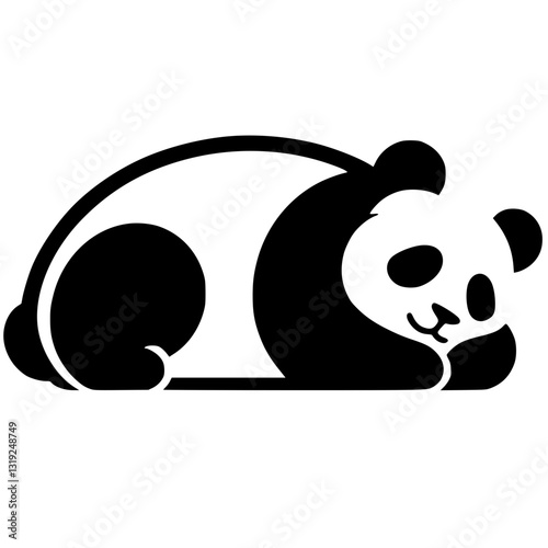 Sleeping panda silhouette