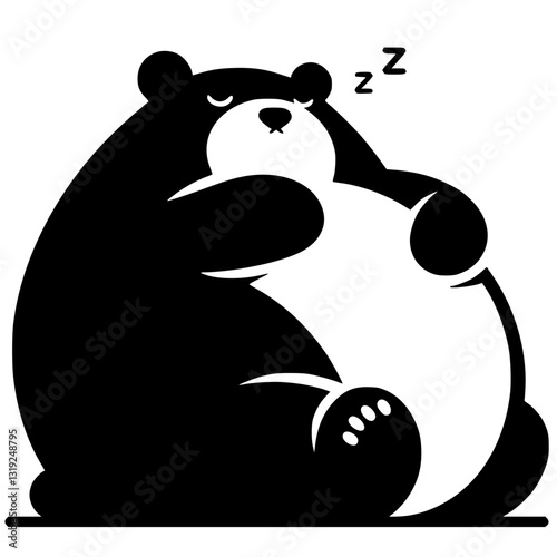Silhouette of a sleeping bear