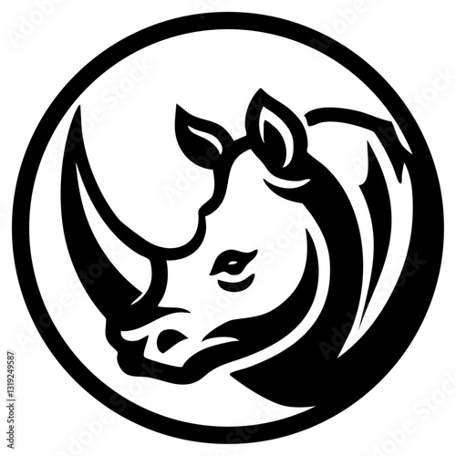One horned rhinoceros head icon