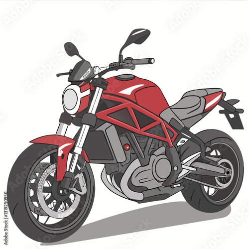 Vector illustration of motor cycle vector design red