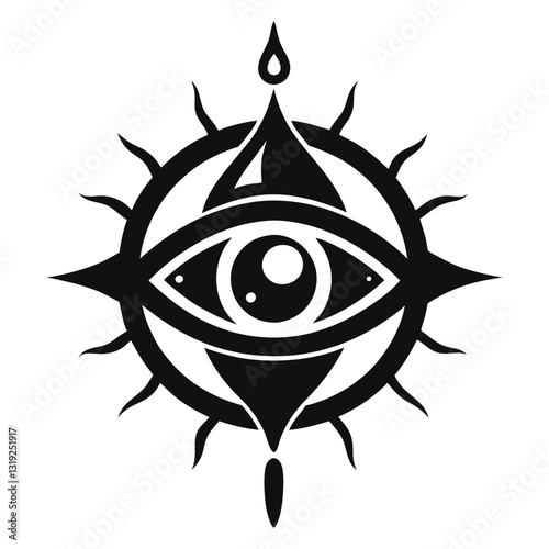 mystic eye talisman icon silhouette icon