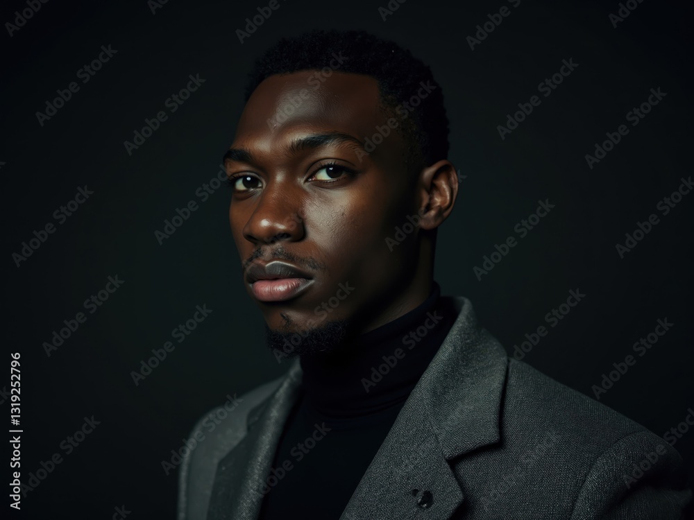 Portrait of a Man in Gray Blazer and Black Turtleneck Portrait of a Man in Gray Blazer and Black Turtleneck