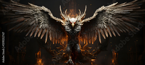 Melted garuda art, ai generative photo