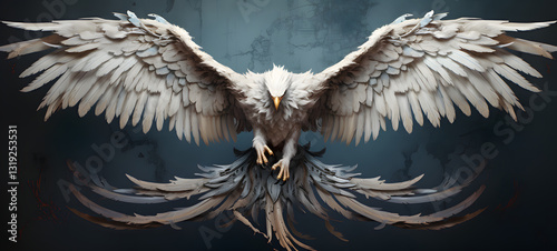 Melted garuda art, ai generative photo