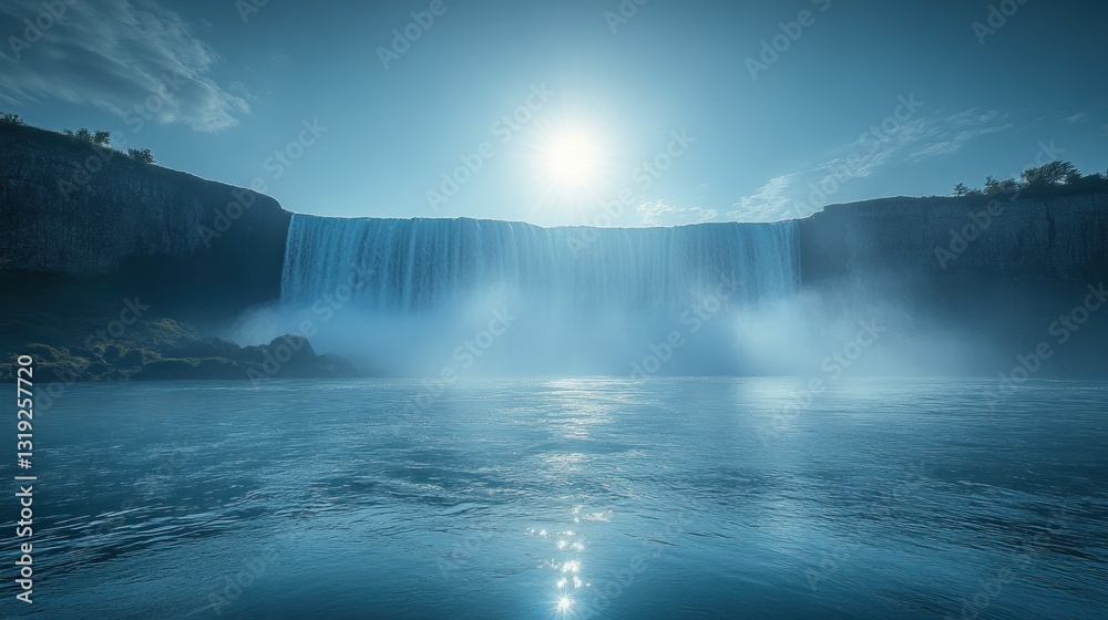 Fototapeta premium Majestic waterfall at dawn