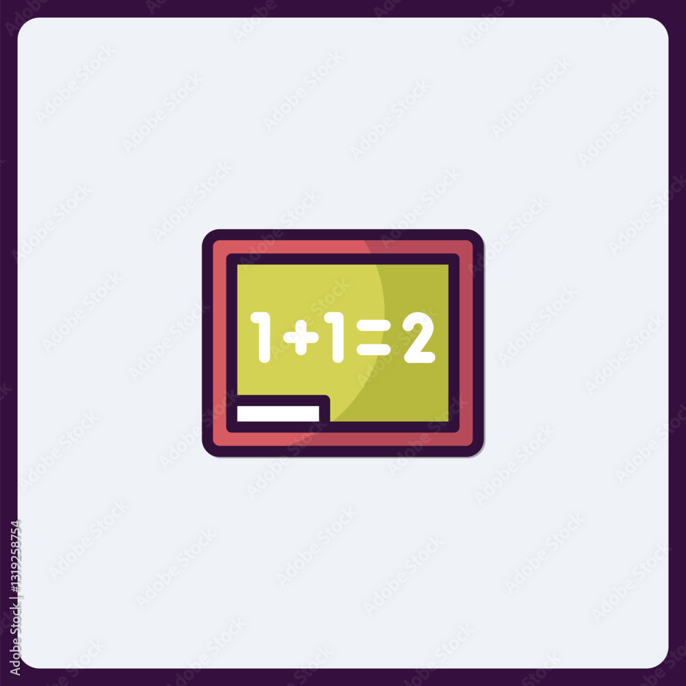 Simple Addition on a Chalkboard Icon for Educational Content Design Simple Addition on a Chalkboard Icon for Educational Content Design