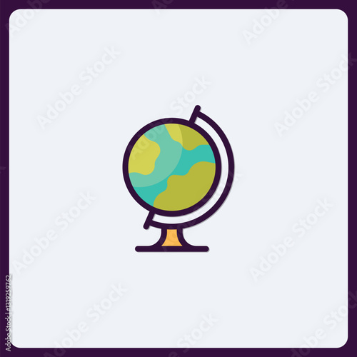 Colorful Globe Icon for Education, Geography, and Global Connections Design