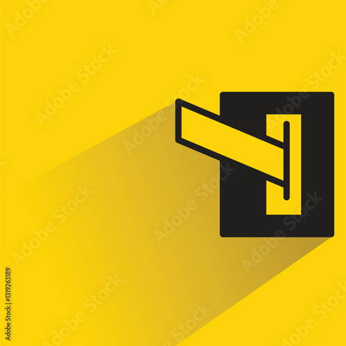 toggle switch icon with shadow yellow background