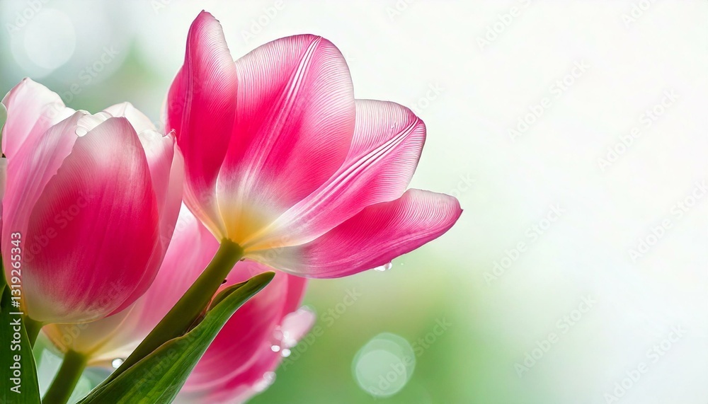 Naklejka premium Spring flowers Pink tulips