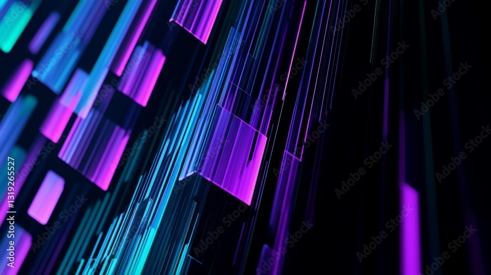 Abstract Neon Light Streaks: A Digital Art Abstract Neon Light Streaks: A Digital Art