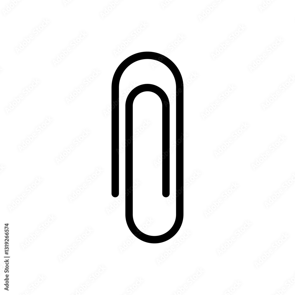 Paperclip vector icon, flat design pin symbol Paperclip vector icon, flat design pin symbol