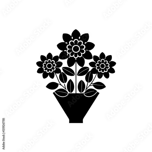 creative details bouquet icon Vector Illustration