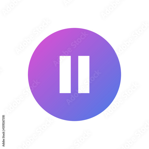 Pause vector icon, flat design symbol