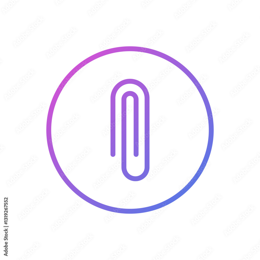 Paperclip vector icon, flat design pin symbol Paperclip vector icon, flat design pin symbol