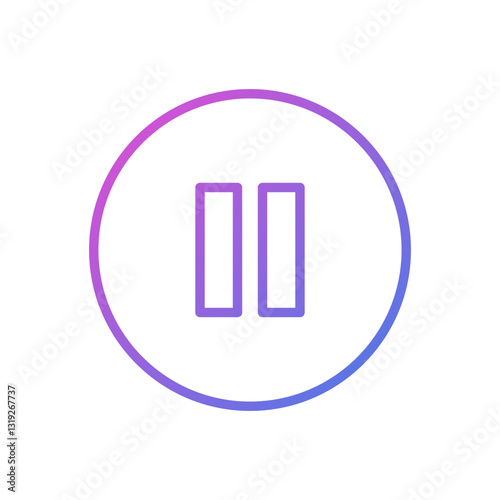 Pause vector icon, flat design symbol