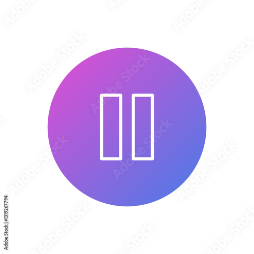 Pause vector icon, flat design symbol