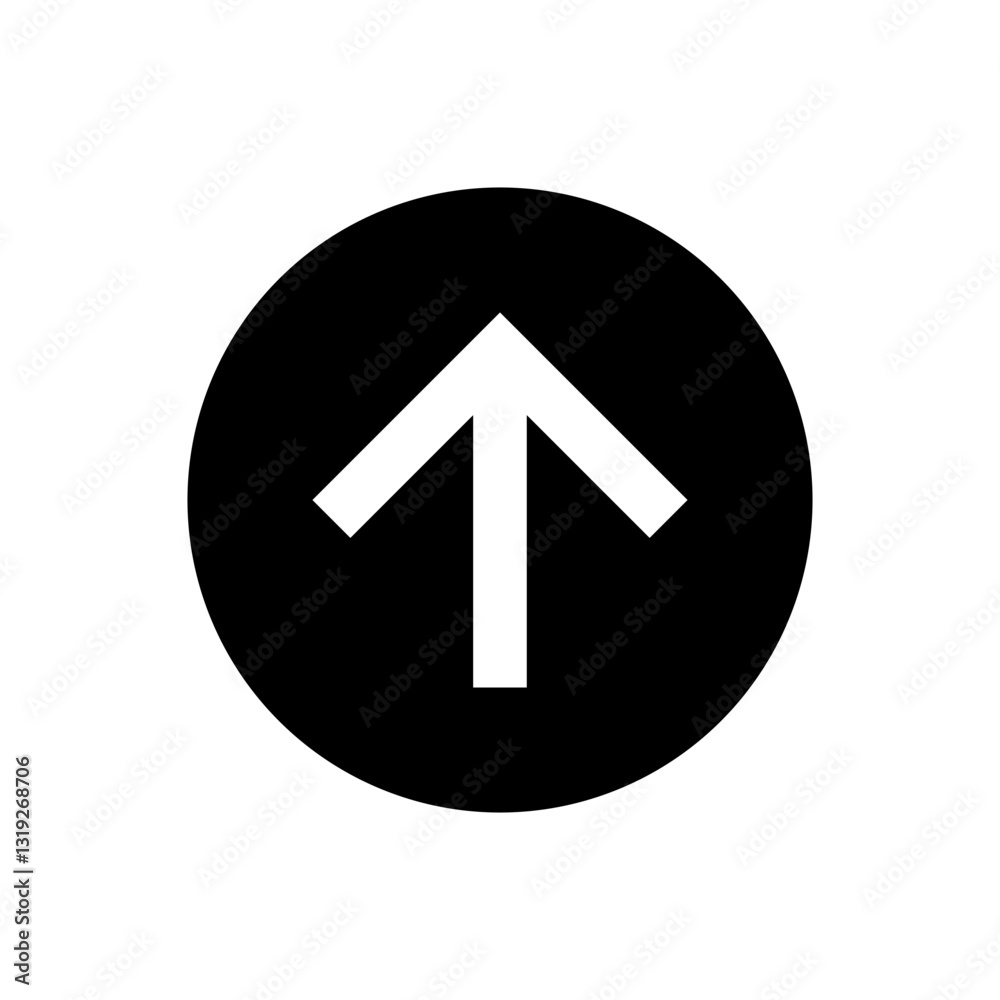 Upward arrow vector icon for website, flat design symbol. Upward arrow vector icon for website, flat design symbol.
