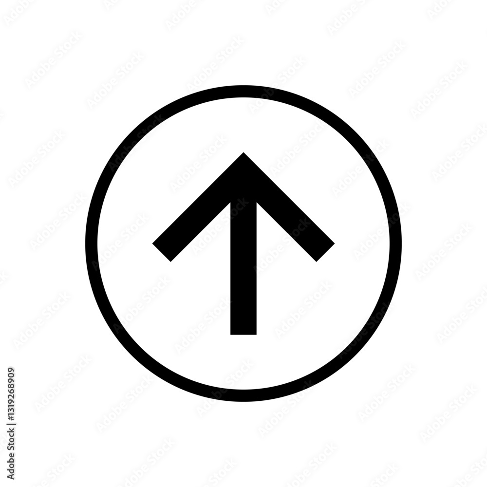 Upward arrow vector icon for website, flat design symbol. Upward arrow vector icon for website, flat design symbol.