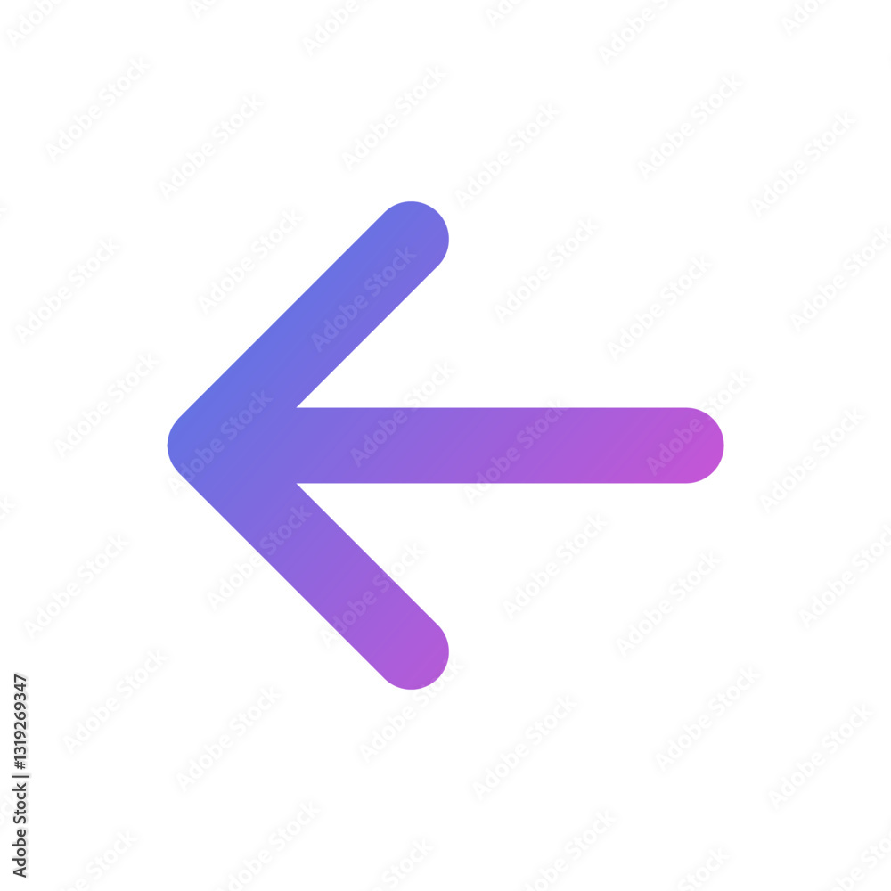 Back arrow vector icon, flat design symbol. Back arrow vector icon, flat design symbol.